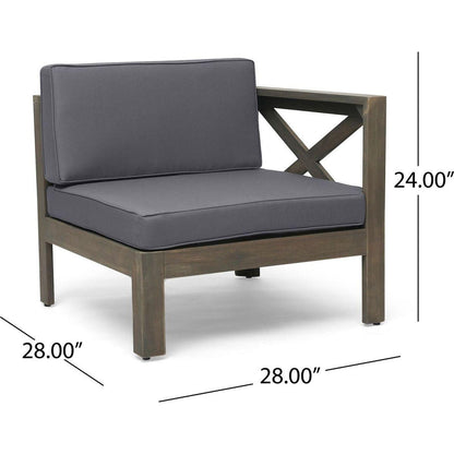 ALCOVE LSHAPE SOFA SET, DARK GREY