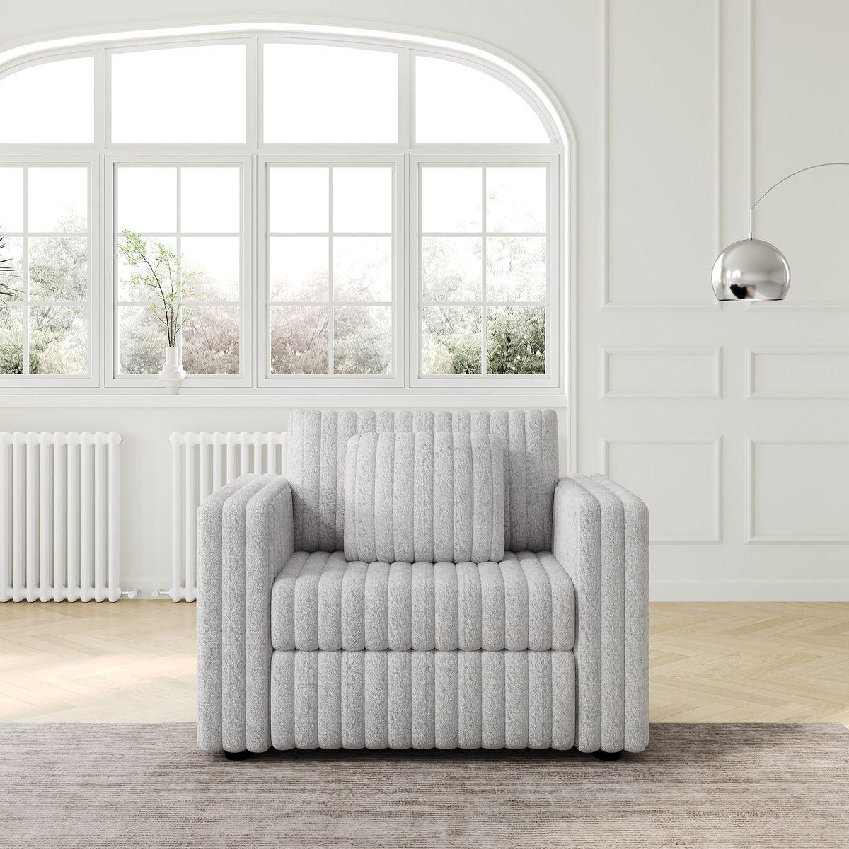 44.9'  Modular Sofa Single - Highly Comfortable, Stylish & Functional for Bedroom & Living Room, Light gray