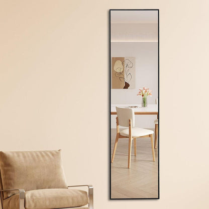 4rd generation black solid wood frame full length mirror, dressing mirror, bedroom porch, decorative mirror, clothing store, floor to ceiling mirror, wall mounted. 58 inches x 15 inches