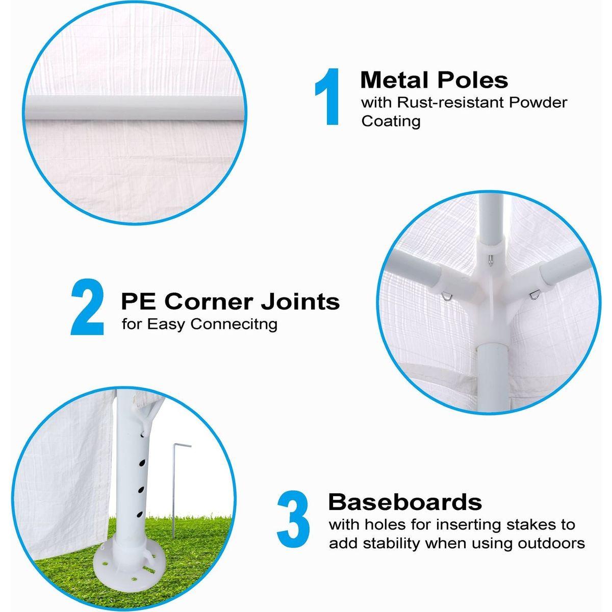 10'x10' Party Tent Outdoor Heavy Duty Gazebo Wedding Canopy + 4 Removable Walls