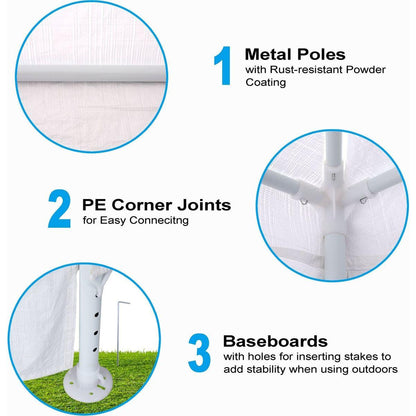 10'x10' Party Tent Outdoor Heavy Duty Gazebo Wedding Canopy + 4 Removable Walls