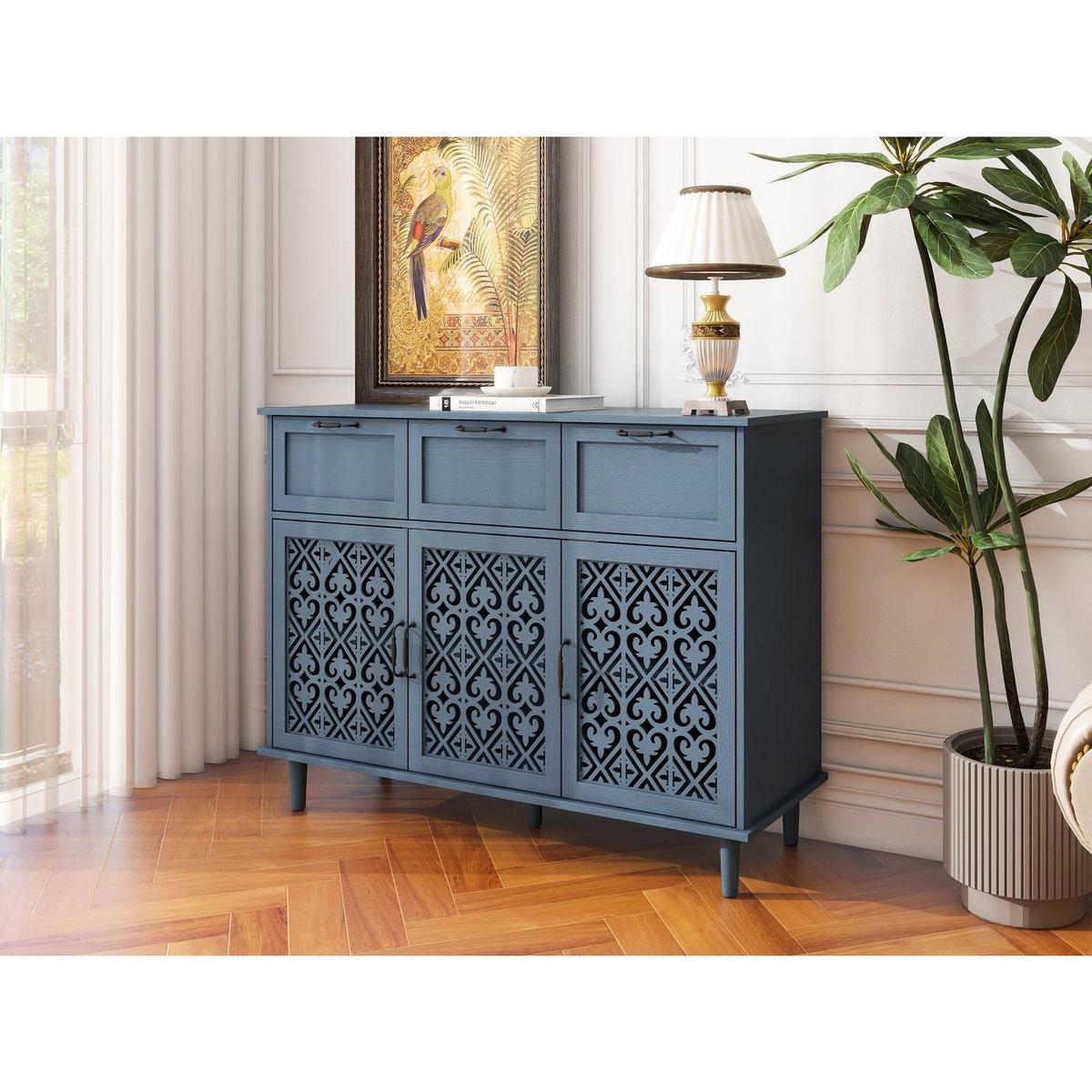 3 Door 3 Drawer Cabinet, American Furniture, Suitable for Bedroom, Living Room, Study - Streamdale Furniture