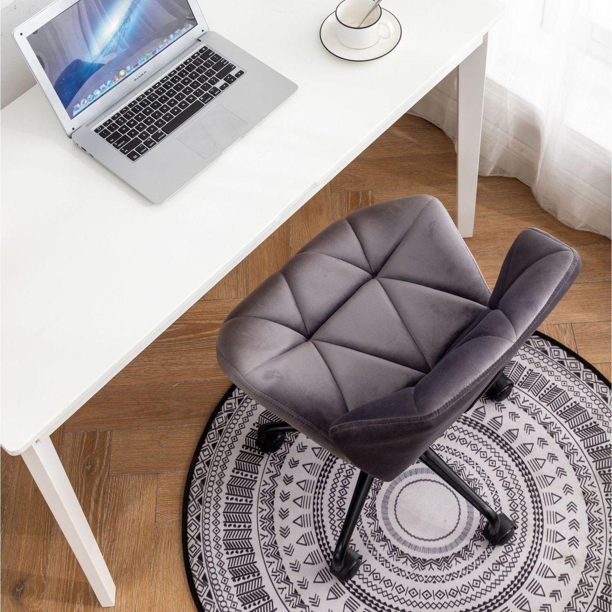 Eldon Diamond Tufted Adjustable Swivel Office Chair, Gray - Streamdale Furniture