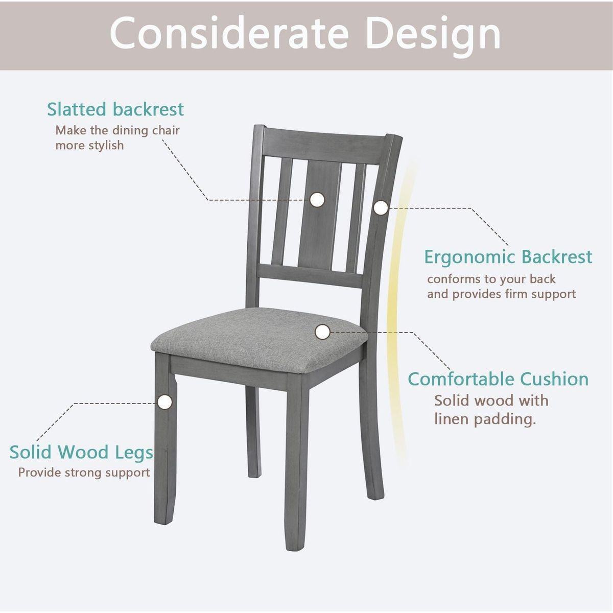 Dining Chairs set for 4,Kitchen Chair with Padded Seat, Side Chair