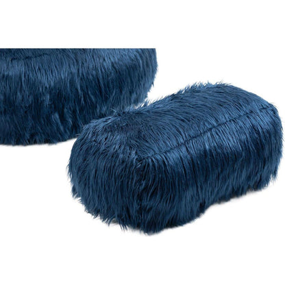 Bean Bag Chair Faux fur Lazy Sofa /Footstool Durable Comfort Lounger High Back Bean Bag Chair Couch for Adults and Kids, Indoor