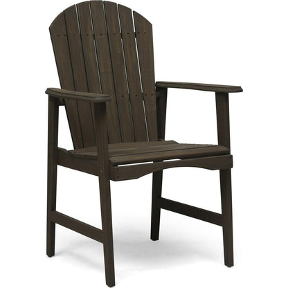 Acacia Wood Adirondack Dining Chairs (Set of 2), Gray Finish