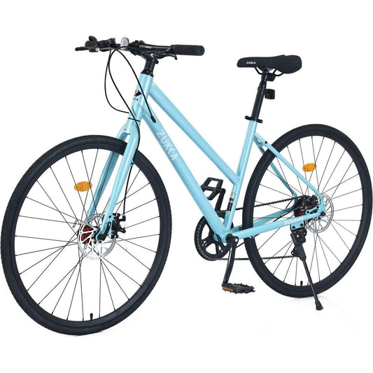 7 Speed Hybrid bike Disc Brake 700C Road Bike For men women's City Bicycle