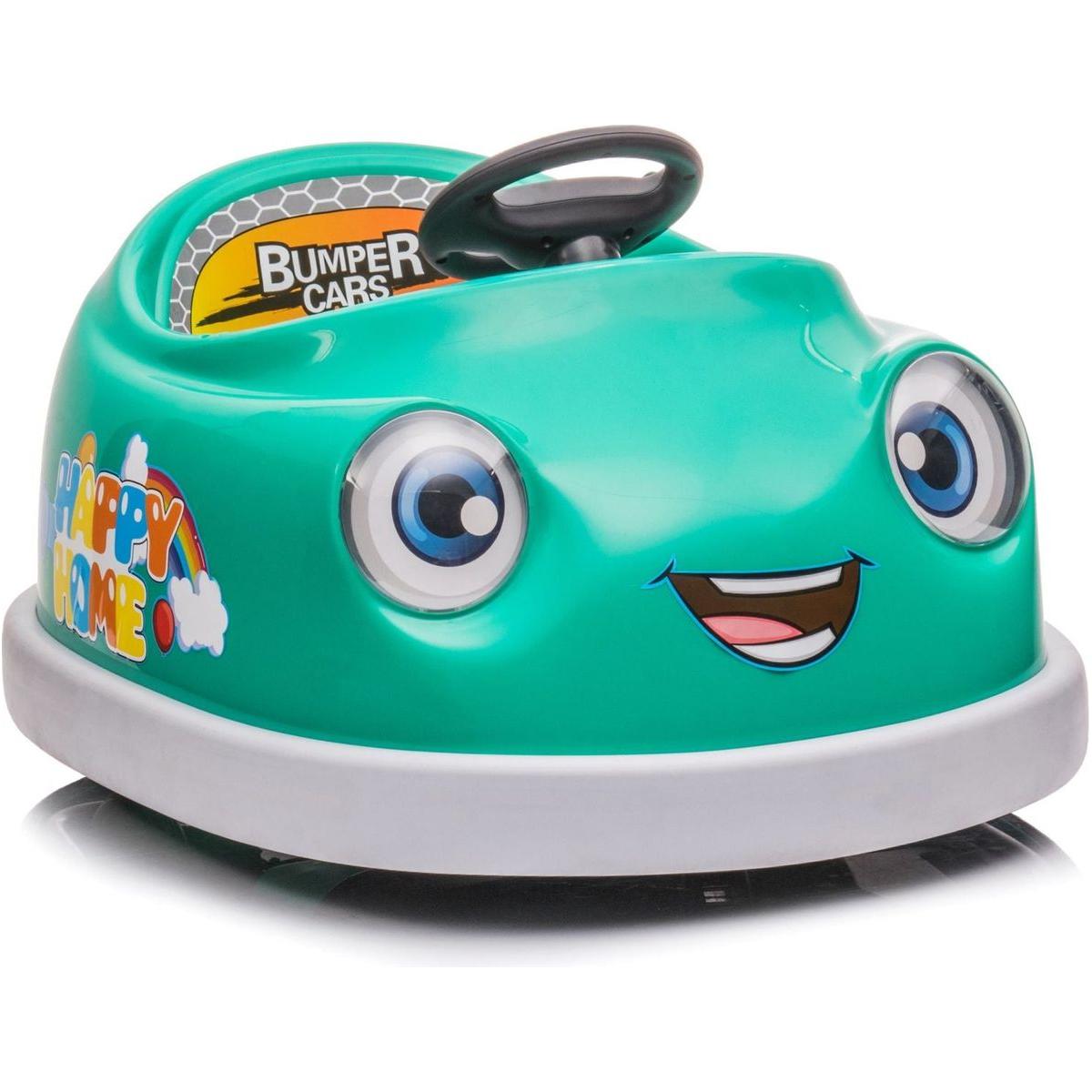 Bumper Car for Kids, 12v Dual Drive 1-6 Years Old Children's Electric Car with Pushrod Dinner Plate USB BT Music Rocking Horse Mode Anti-Collision Bumper Ride on Car