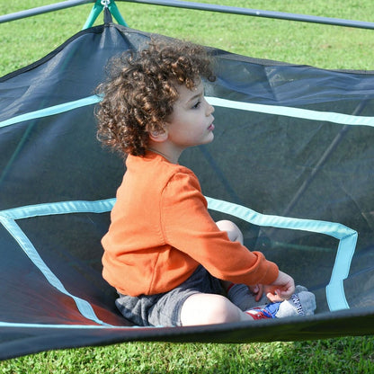 12ft Geometric Dome Climber Play Center, Kids Climbing Dome Tower with Hammock, Rust & UV Resistant Steel Supporting 1000 LBS
