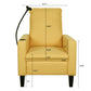 Recliner Chairs for Adults, Adjustable Recliner Sofa with Mobile Phone Holder & Cup Holder, Modern Reclining Chairs Fabric Push Back Recliner Chairs for Living Room, Bedroom, YELLOW