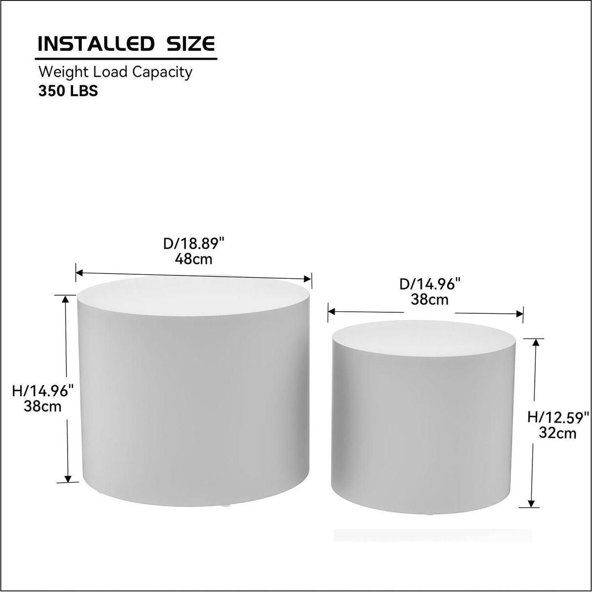 MDF with ash/oak/walnut veneer side table/coffee table/end table/nesting table set of 2 for living room,office,bedroom White