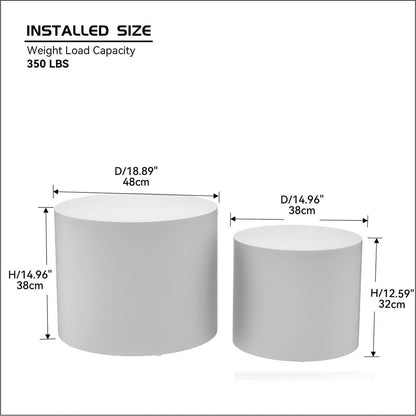 MDF with ash/oak/walnut veneer side table/coffee table/end table/nesting table set of 2 for living room,office,bedroom White