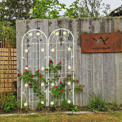 4 Pack Metal Garden Trellis 71" x 19.7" Rustproof Trellis for Climbing Plants Outdoor Flower Support White
