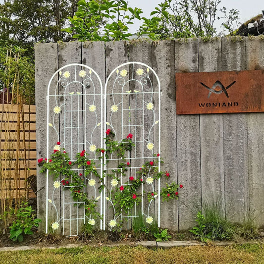 4 Pack Metal Garden Trellis 71" x 19.7" Rustproof Trellis for Climbing Plants Outdoor Flower Support White