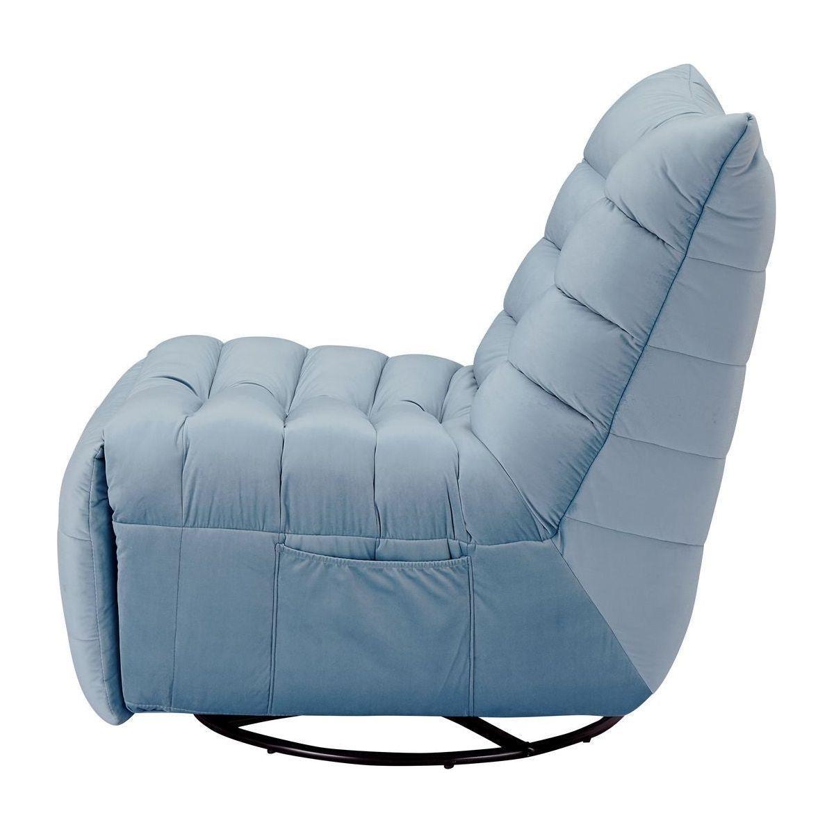 Lazy Chair, Rotatable Modern Lounge with a Side Pocket, Leisure Upholstered Sofa Chair, Reading Chair for Small Space