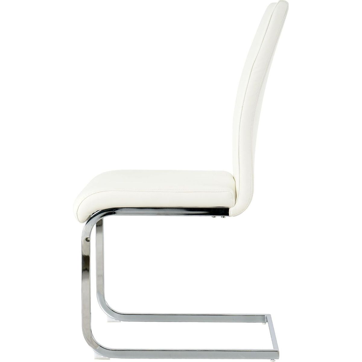 Modern Dining Chairs with Faux Leather Padded Seat Dining Living Room Chairs Upholstered Chair with Chrome Metal Legs Design for Kitchen, Living, Bedroom, Dining Room Side Chairs Set of 2