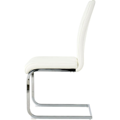 Modern Dining Chairs with Faux Leather Padded Seat Dining Living Room Chairs Upholstered Chair with Chrome Metal Legs Design for Kitchen, Living, Bedroom, Dining Room Side Chairs Set of 4