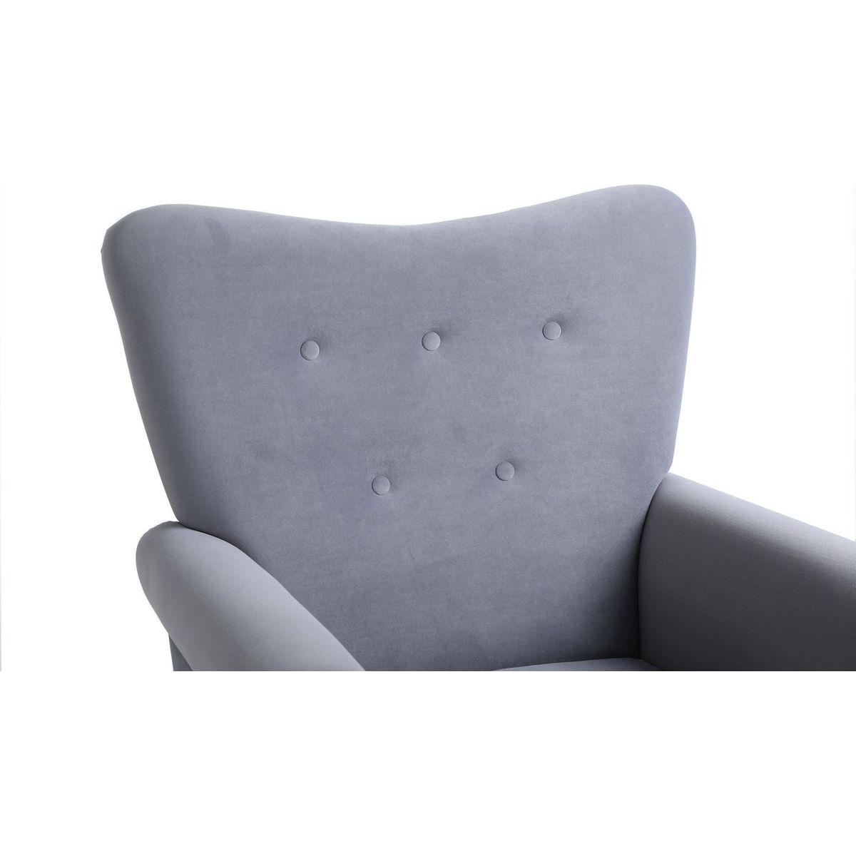 Modern Rocking Chair, Upholstered Accent Chair for Nursery, Playroom, Bedroom and Living Room, Small Contemporary Rocker, Kids Cushioned Arm Chair, Grey