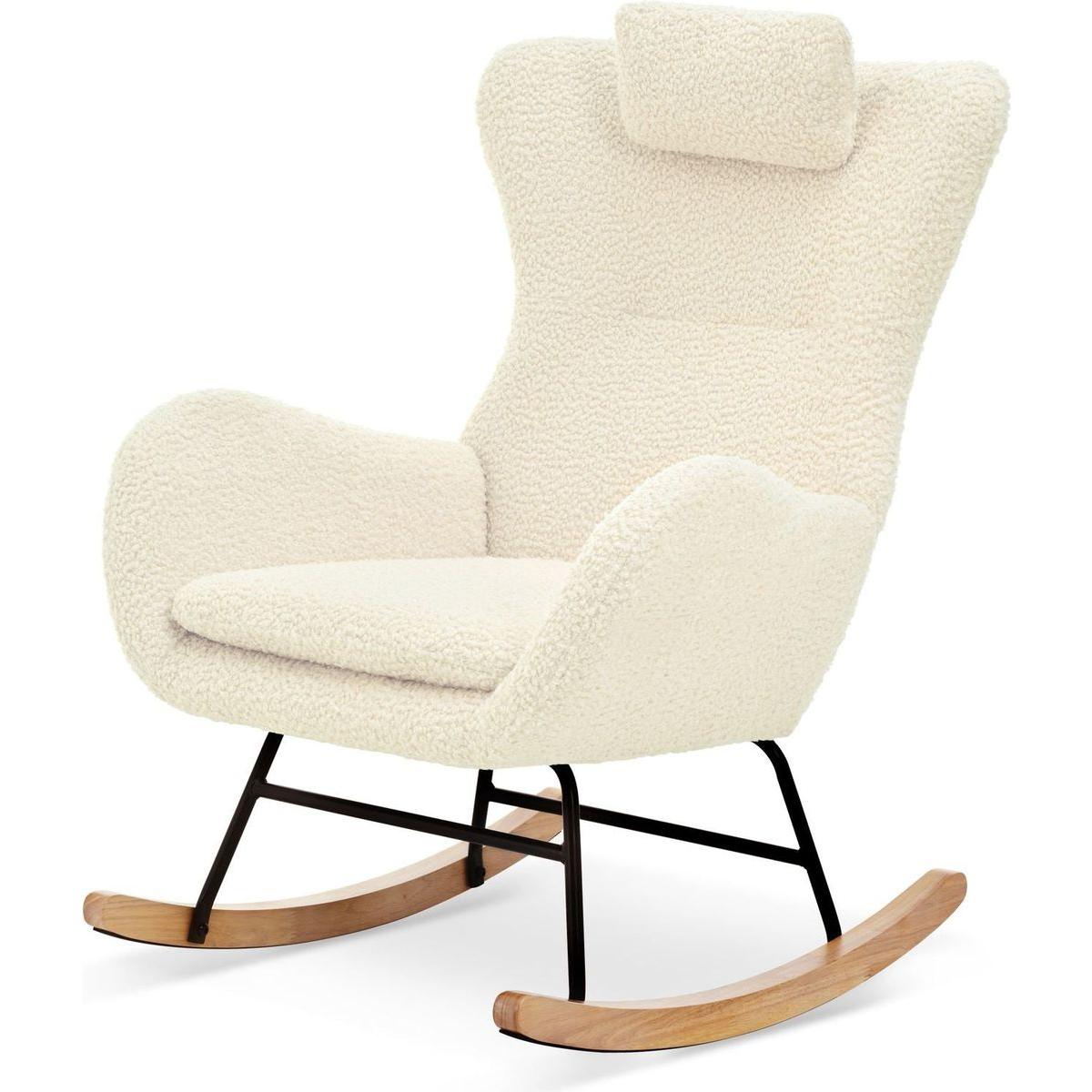 Rocking Chair - with rubber leg and cashmere fabric, suitable for living room and bedroom