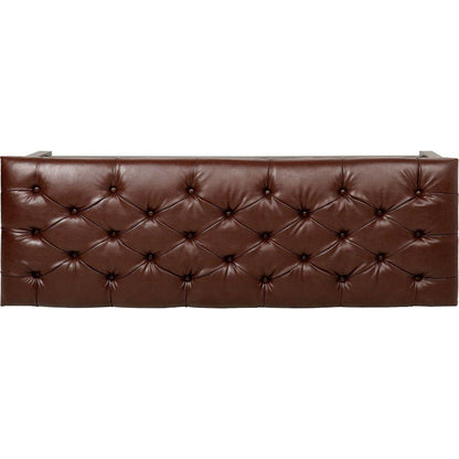 Bedroom End of Bed Bench Tufted Upholstered End of Bed Bench End of Bed Entrance Shoe Bench, 60" with Nailhead Trim and Shelf Bedroom Upholstered Leather Bench Living Room Shoe Rack Footstool (brown)