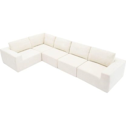 116x116" Modular L Shaped Sectional Sofa,Luxury Floor Couch Set,Upholstered Indoor Furniture,Foam-Filled Sleeper Sofa Bed for Living Room,Bedroom,5 PC Free Combination,3 Colors