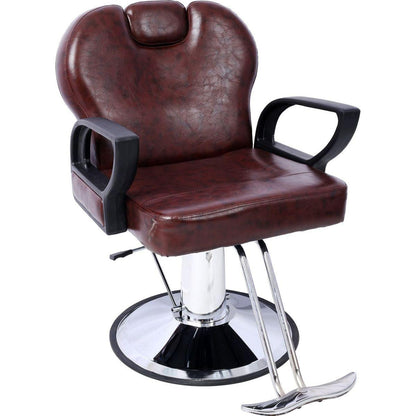 Artist hand Hair Stylist All Purpose Barber Chair for Barbershop Salon Chair,Heavy Duty Hydraulic Barber Chair Spa Furniture Shampoo Reclining Extra Wider Seat Beauty Hair Salon Equipment, brown
