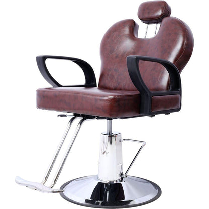 Artist hand Hair Stylist All Purpose Barber Chair for Barbershop Salon Chair,Heavy Duty Hydraulic Barber Chair Spa Furniture Shampoo Reclining Extra Wider Seat Beauty Hair Salon Equipment, brown