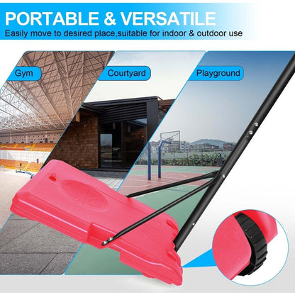 Portable Basketball Goal System with Stable Base and Wheels, use for Indoor Outdoor teenagers youth height adjustable 5.6 to 7ft Basketball Hoop 28 Inch Backboard
