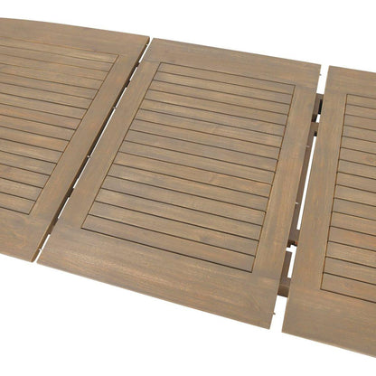 Outdoor Acacia Wood Expandable Dining Table, Gray