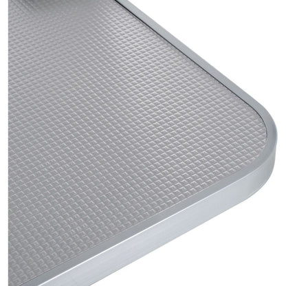 46" Folding Dog Pet Grooming Table Stainless Steel Frame Rubber Mat on Board with Adjustable Arm and Clamps pet dog Cat Grooming Table (SILVER-GRAY COLOR)