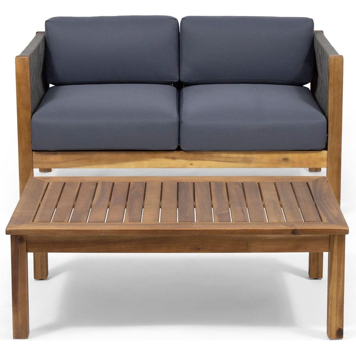 LAUREL Outdoor 4 Seater Chat Set_LOVESEAT & COFFEE TABLE & CLUB CHAIR