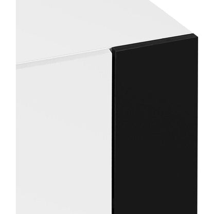 Modern TV Stand with 34.2" Non-heating Electric Fireplace, High Gloss Entertainment Center with 2 Cabinets, Media Console for TVs up to 78", White