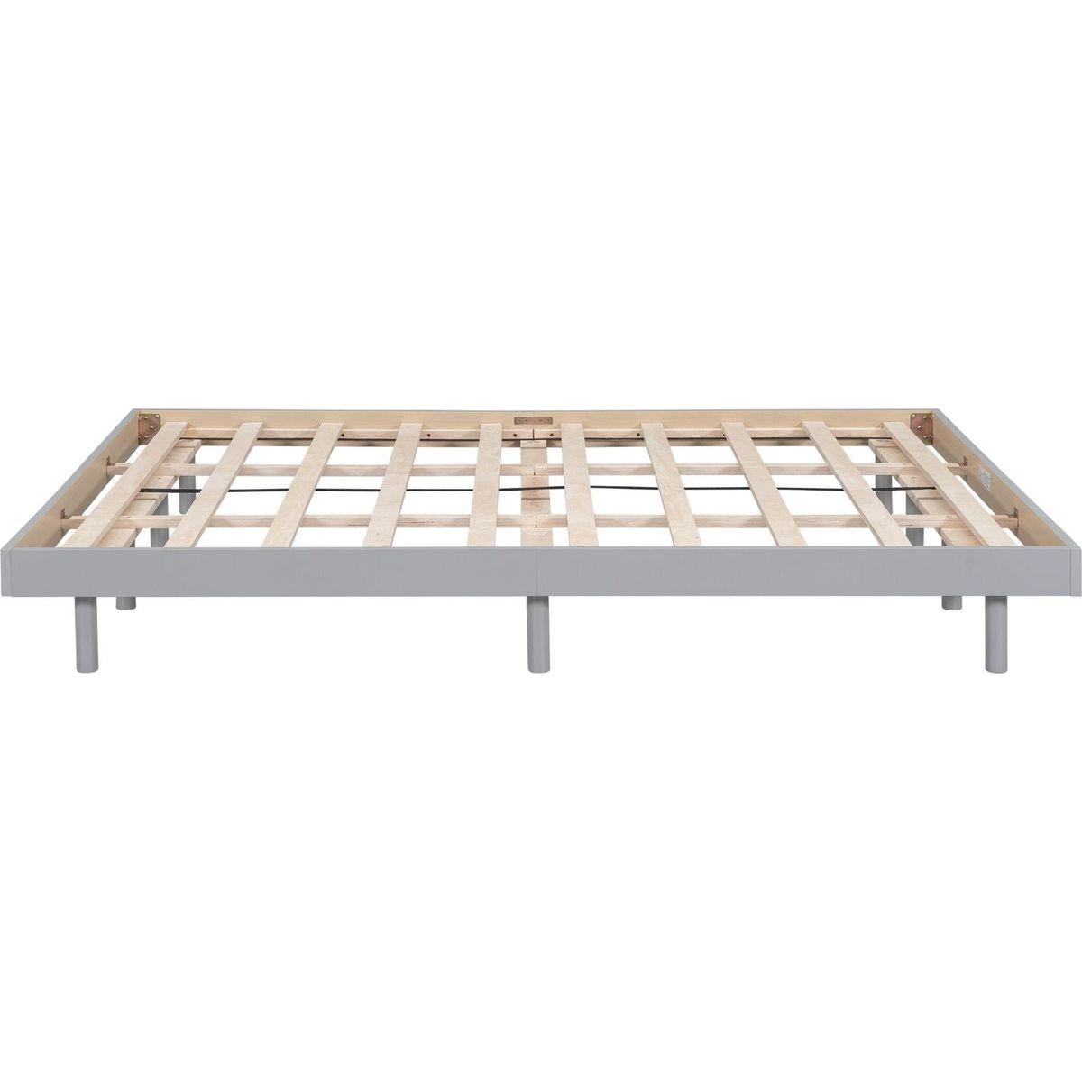 Modern Design Queen Floating Platform Bed Frame for Grey Color