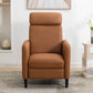 Modern Artistic Color Design Adjustable Recliner Chair PU Leather for Living Room Bedroom Home Theater, Burnt Orange