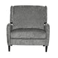 Oversized Textured Fabric Pushback Recliner, Gray and Dark Brown