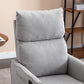 Cotton Linen Fabric Swivel Rocking Chair Glider Rocker Recliner Nursery Chair With Adjustable Back And Footrest For Living Room Indoor,Light Gray