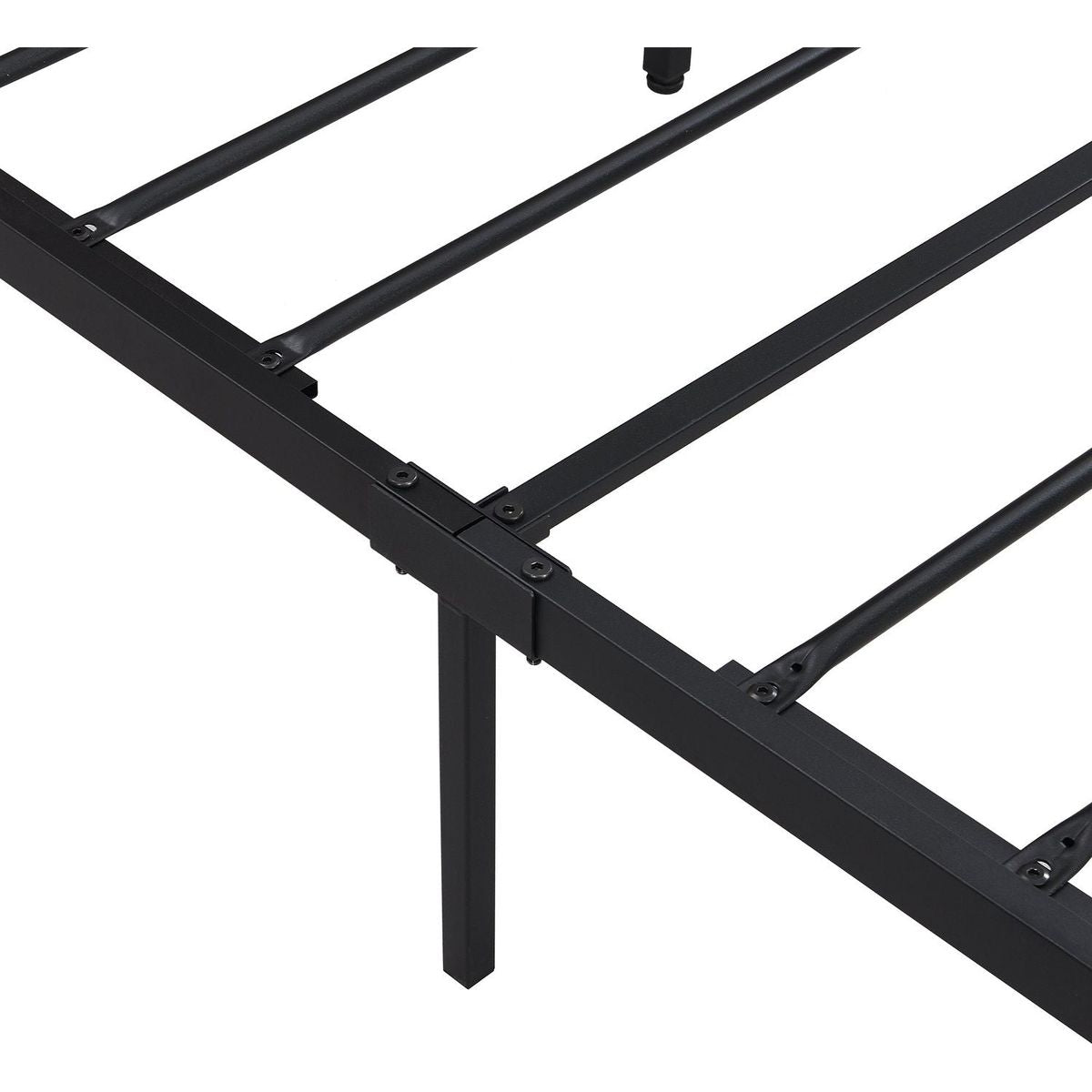 King Size Metal Platform Bed Frame with Wooden Headboard and Footboard with USB LINER, No Box Spring Needed, Large Under Bed Storage, Easy Assemble