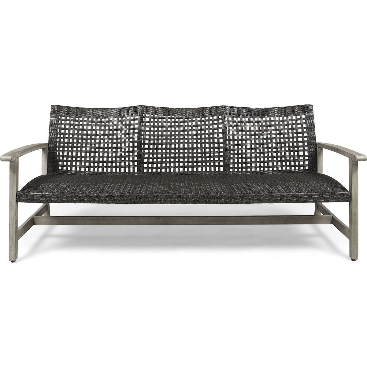 HAMPTON WOOD + WICKER 3 SEATER