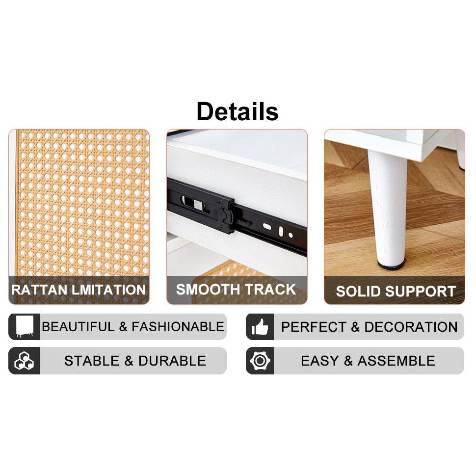 Modern minimalist storage cabinet, rattan shoe cabinet, bed top cabinet. Beautiful shape, suitable for corridors and living rooms.