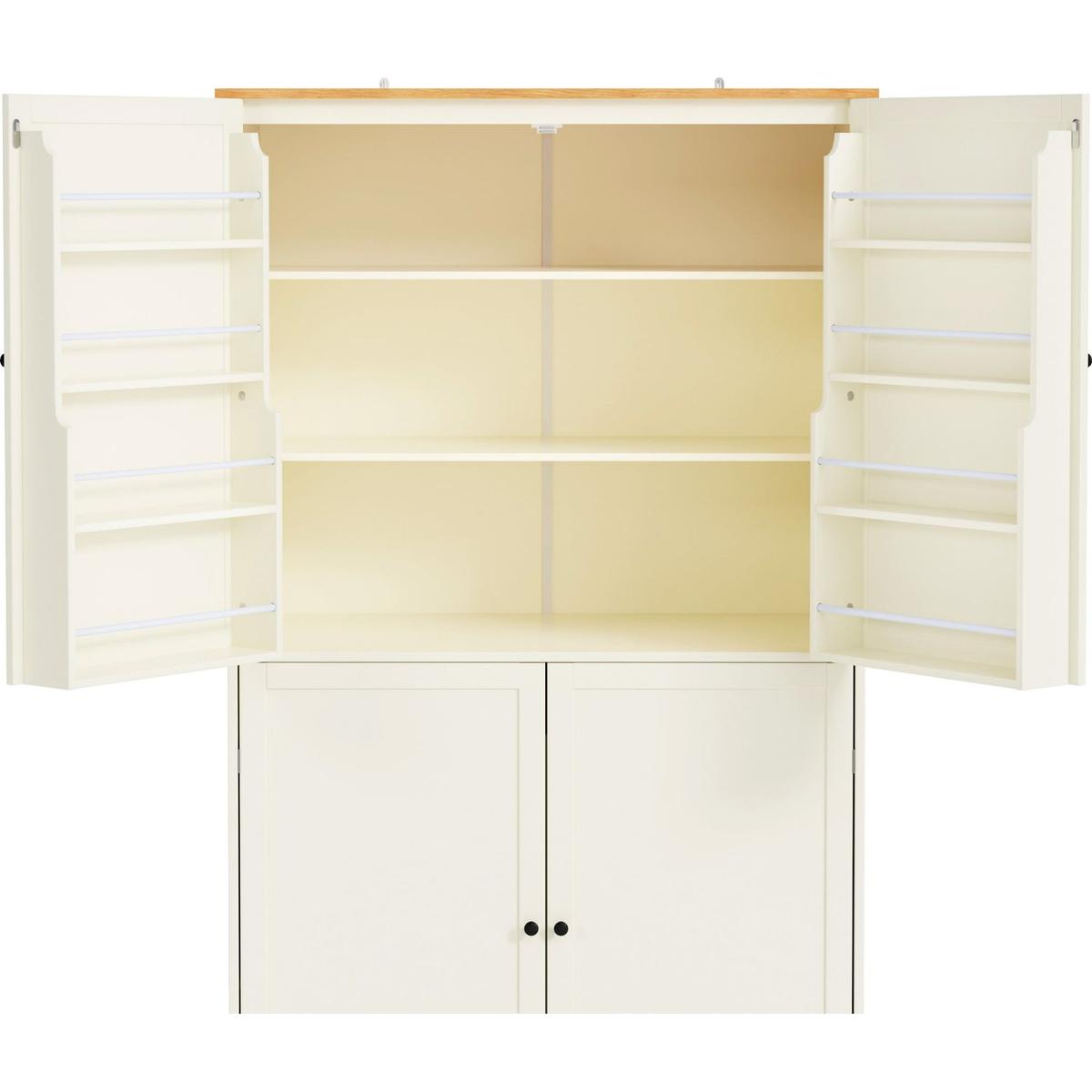 [Assembly Video Provided]40.2x20x71.3inch High Freestanding Kitchen Pantry Large Cupboard Storage Cabinet with 2 Drawers, 2 Adjustable Shelves, 8 Door Shelves for Kitchen, Dining Room,Cream