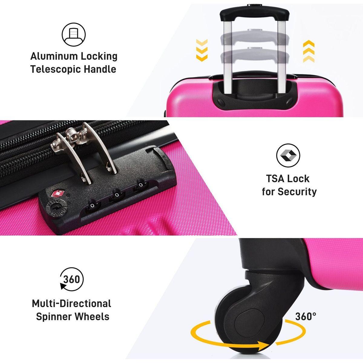 Hardshell Luggage Sets 4 pcs + Bag Spinner Suitcase with TSA Lock Lightweight-16"+20"+24"+28" Luggages