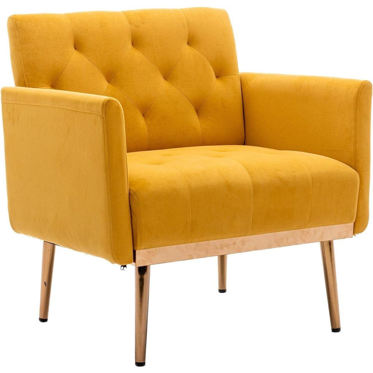 Accent Chair, leisure single sofa with Rose Golden feet