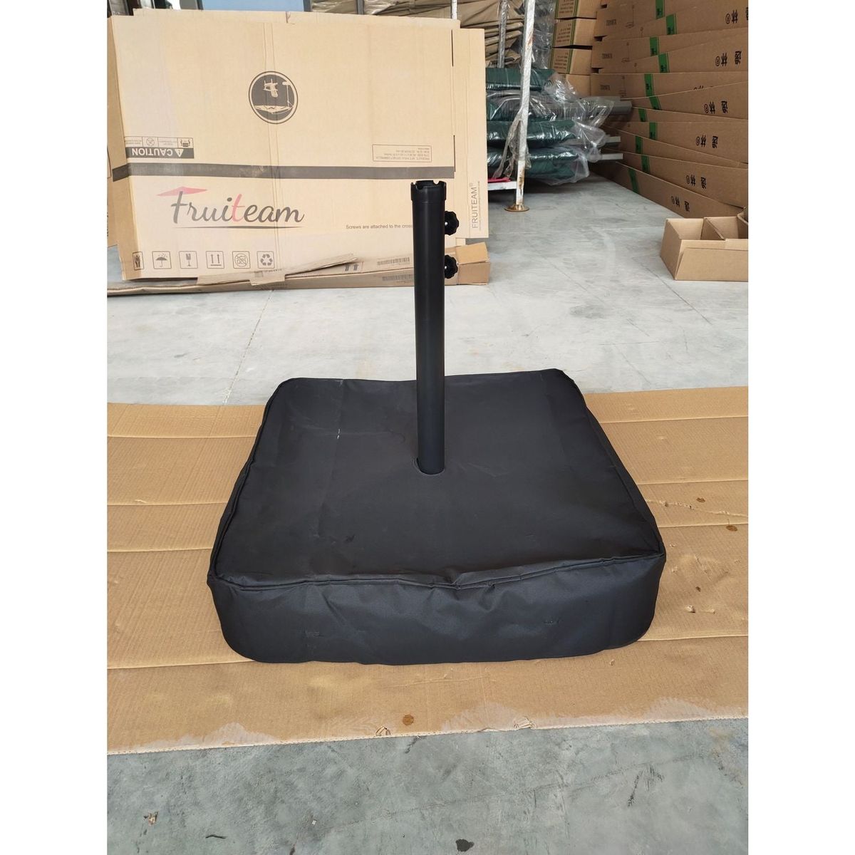 15x9ft Large Double-Sided Rectangular Outdoor Twin Patio Market Umbrella with light and base- blue