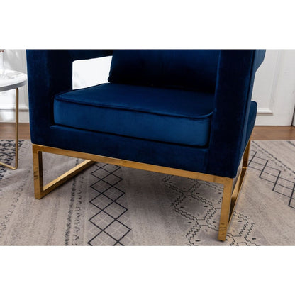 Lenola Contemporary Upholstered Accent Arm Chair, Blue