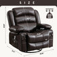 Massage Swivel Rocker Recliner Chair with Vibration Massage and Heat Ergonomic Lounge Chair for Living Room with Rocking Function and Side Pocket 2 Cup Holders USB Charge Port