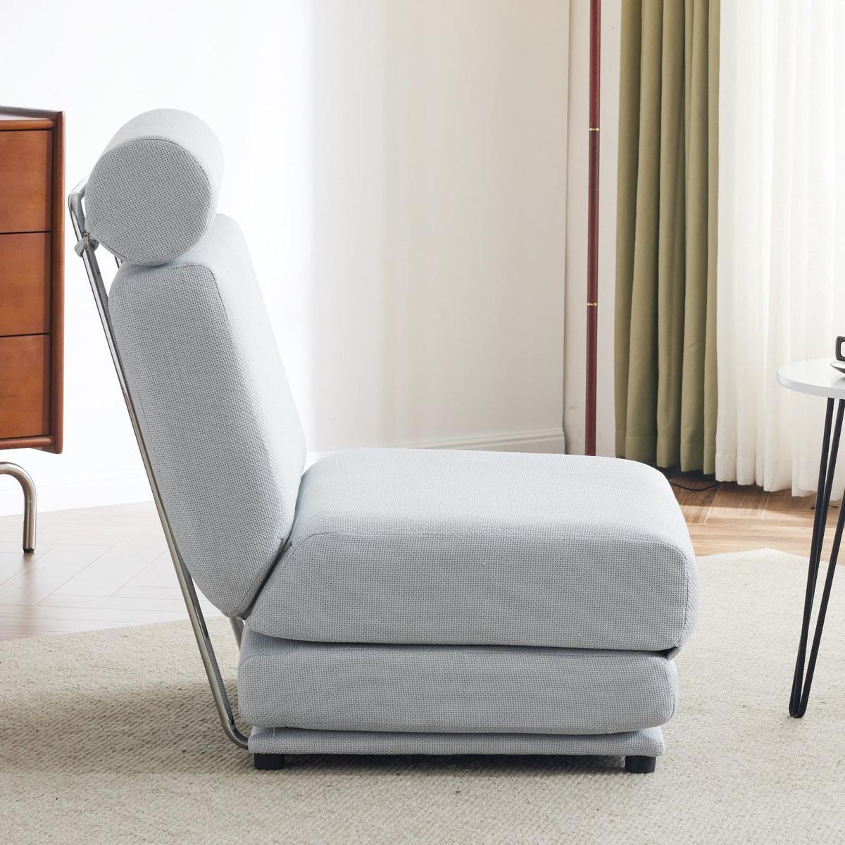 Single Sofa Chair Foldable Single Sofa Bed with Pillow,Portable Foldable Sofa Bed,Leisure Sofa Chair,Easy to Store,Made of Breathable and Wearable Linen