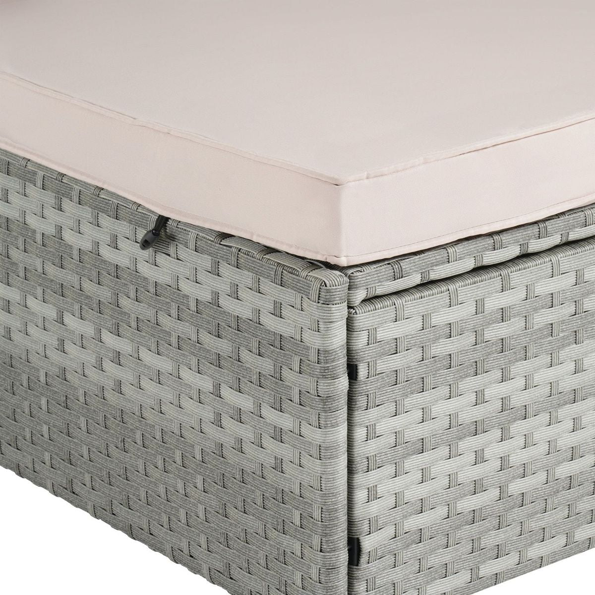 OUTDOOR SOFA PE RATTAN FURNITURE DECK CHAIR GRAY RATTAN