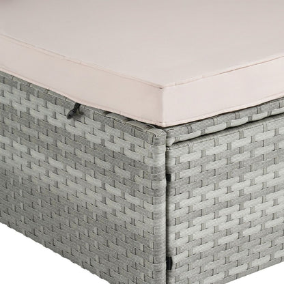 OUTDOOR SOFA PE RATTAN FURNITURE DECK CHAIR GRAY RATTAN