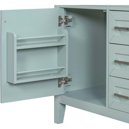 30" Bathroom Vanity without Sink, Cabinet Base Only, Bathroom Cabinet with Drawers, Solid Frame and MDF Board, Green