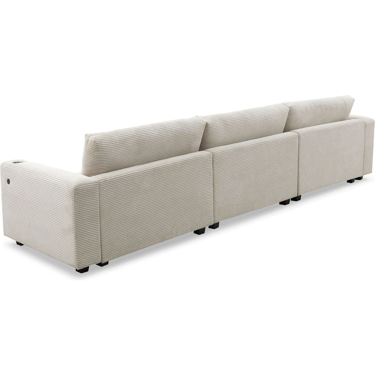 134x54"Oversized Corduroy Sectional Sofa,L Shaped Cloud Couch with USB Charging Port,Cup Holder,Deep Seat Sofa Bed with 50" Chaise,Comfy Indoor Furniture for Living Room,3 Colors